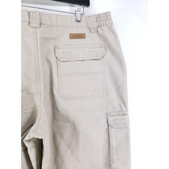Cabelas Mens 42x30 Cargo Pants Tan High-Rise Full-Length Durable Casual Style - Picture 3 of 11